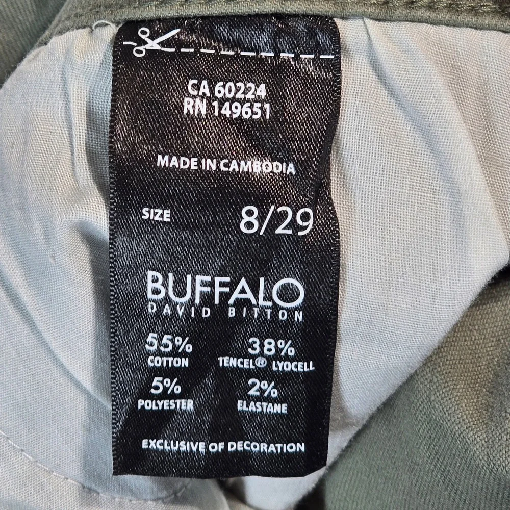 Buffalo David Bitton Hannah High Rise Skinny Stretch Pants Vintage Green 8/29